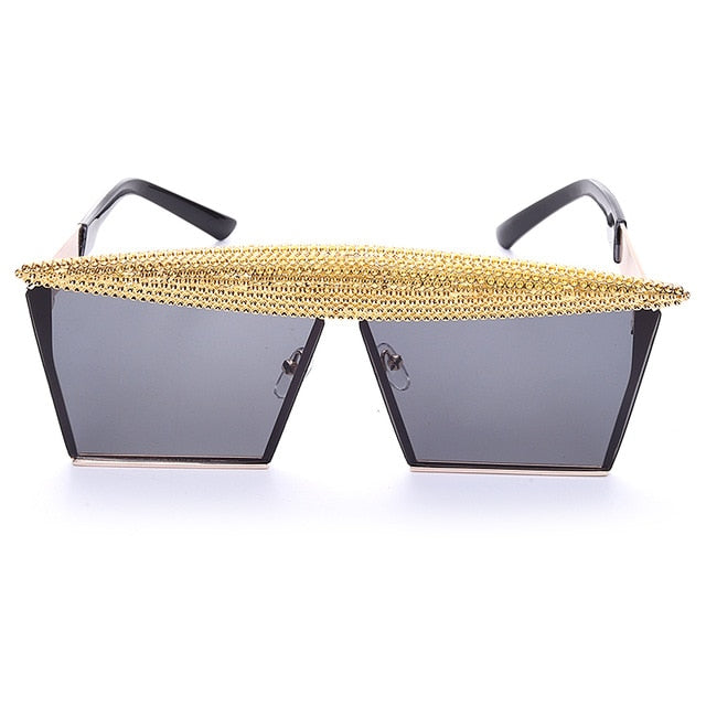 Vintage Square Sunglasses Women Men Luxury Flat Top Metal Steampunk Sunglasses - Acapparelstore