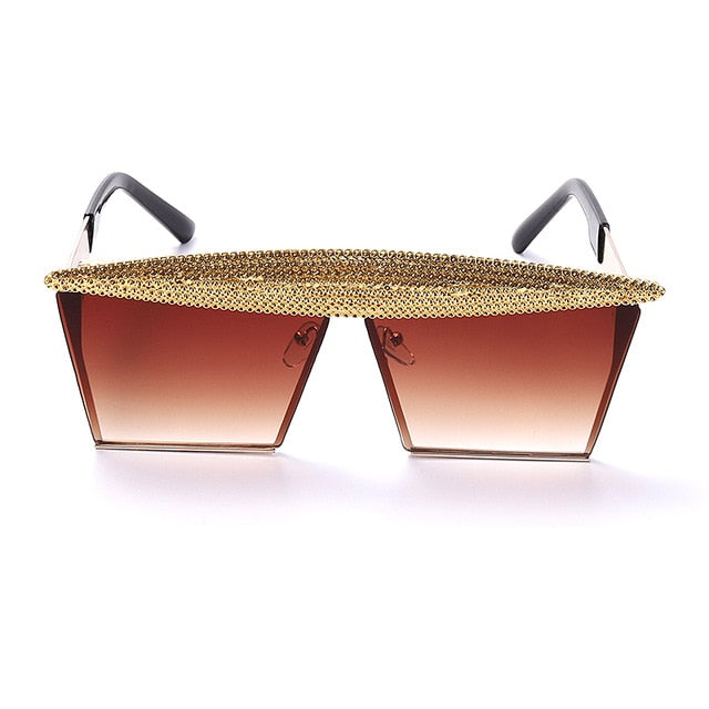 Vintage Square Sunglasses Women Men Luxury Flat Top Metal Steampunk Sunglasses - Acapparelstore