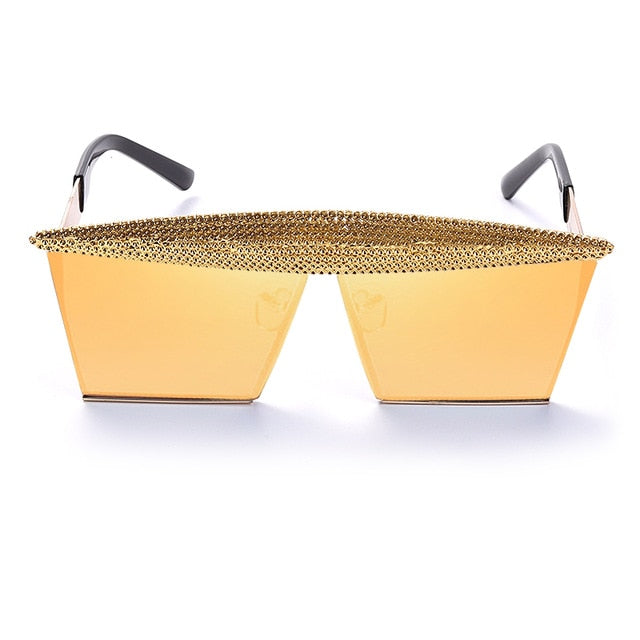 Vintage Square Sunglasses Women Men Luxury Flat Top Metal Steampunk Sunglasses - Acapparelstore