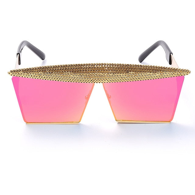 Vintage Square Sunglasses Women Men Luxury Flat Top Metal Steampunk Sunglasses - Acapparelstore