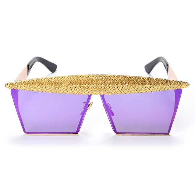 Vintage Square Sunglasses Women Men Luxury Flat Top Metal Steampunk Sunglasses - Acapparelstore