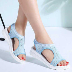 New Woman Summer Wedge Comfortable Sandals Ladies Slip-on Flat Sandals - Acapparelstore