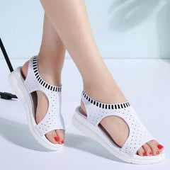 New Woman Summer Wedge Comfortable Sandals Ladies Slip-on Flat Sandals - Acapparelstore