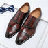 Genuine Wingtip Leather Shoes Oxford Lace-Men&