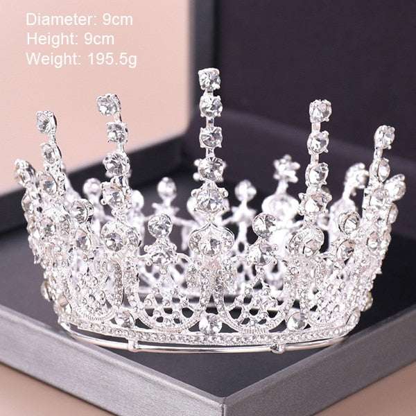 Fashion Silver Color Tiaras Crowns Crystal Queen Princess Diadem Bridal Crown - Acapparelstore