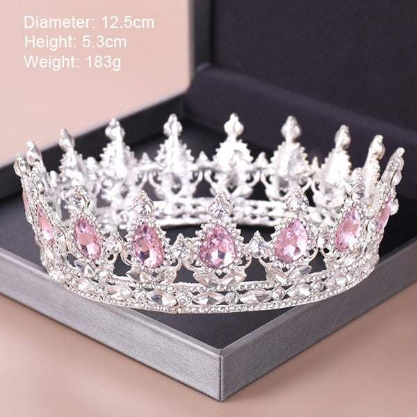Fashion Silver Color Tiaras Crowns Crystal Queen Princess Diadem Bridal Crown - Acapparelstore