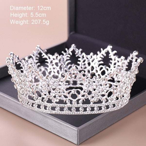 Fashion Silver Color Tiaras Crowns Crystal Queen Princess Diadem Bridal Crown - Acapparelstore