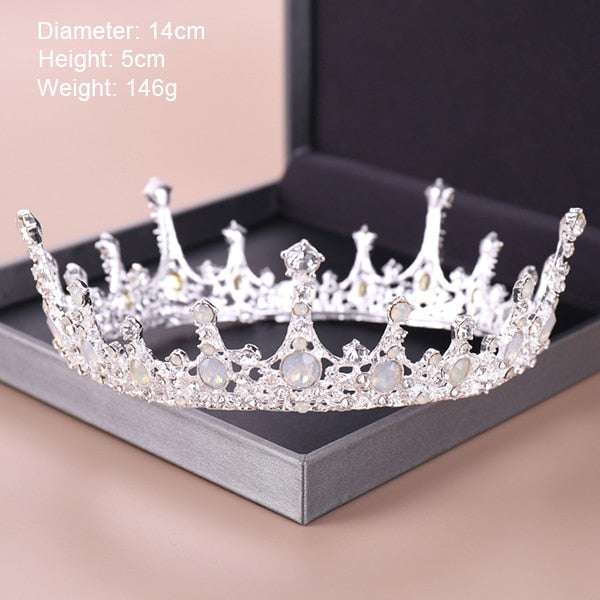 Fashion Silver Color Tiaras Crowns Crystal Queen Princess Diadem Bridal Crown - Acapparelstore