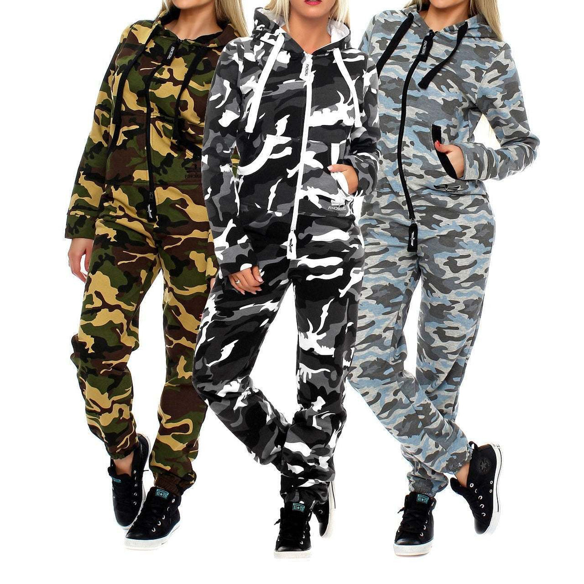 Piece Set Fashion Camouflage Autumn Tracksuit TopsWomen&
