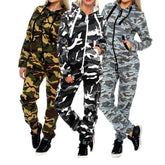 Piece Set Fashion Camouflage Autumn Tracksuit TopsWomen&