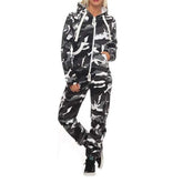 Piece Set Fashion Camouflage Autumn Tracksuit TopsWomen&