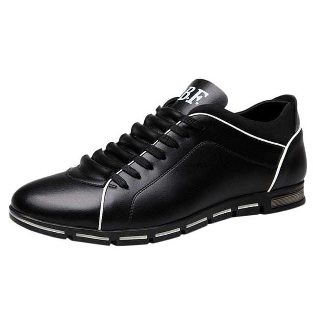 Fashion Solid Leather Shoes Business Sport Flat Round Toe ShoesMen&