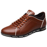 Fashion Solid Leather Shoes Business Sport Flat Round Toe ShoesMen&