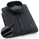 100% Corduroy Cotton Shirt Casual Long Sleeve Business Dress ShirtsMen&