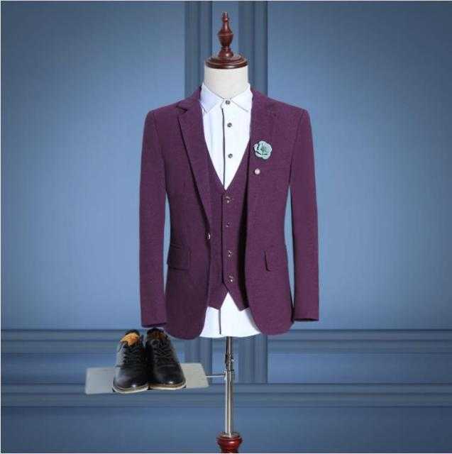Man Wedding Suit Slim FitElegant Grey Men's Suits Cheap Formal Best Man Wedding Suit Slim Fit