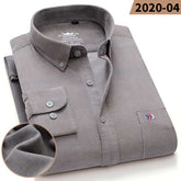 100% Corduroy Cotton Shirt Casual Long Sleeve Business Dress ShirtsMen&