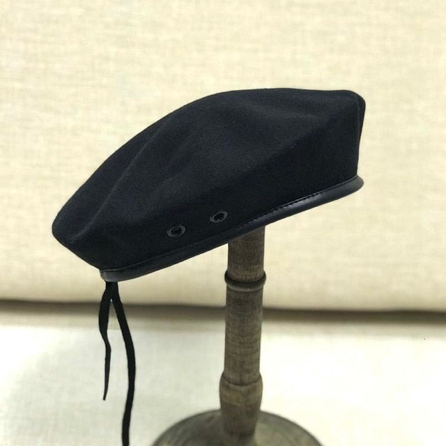 Men's Wool Beret Octagonal Hat Artist Hat Felt Painter military Cap - Acapparelstore