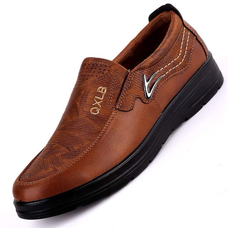 Casual Fashion Leather Shoes Men Spring Autumn Flat ShoesUpscale Men&