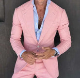 Pink Classic Suit Solid BlazerMen&