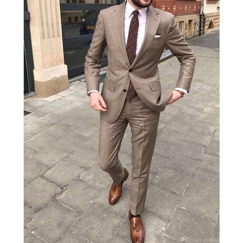 Piece Custom Made Business SuitsSlim Fit Men's Wedding Tuxedo Two Piece Custom Made Business Suits