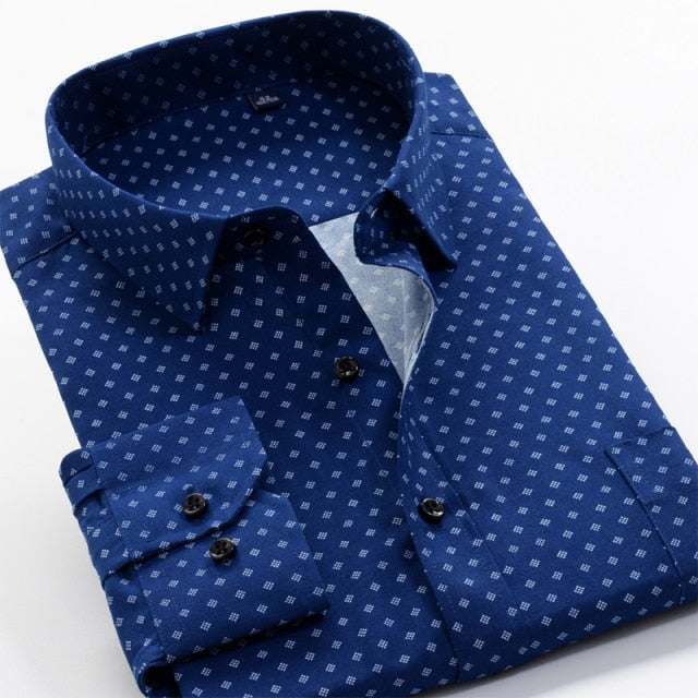 Large Size Flower Print Men's Shirts Fashion Casual Long Sleeve Shirts - Acapparelstore