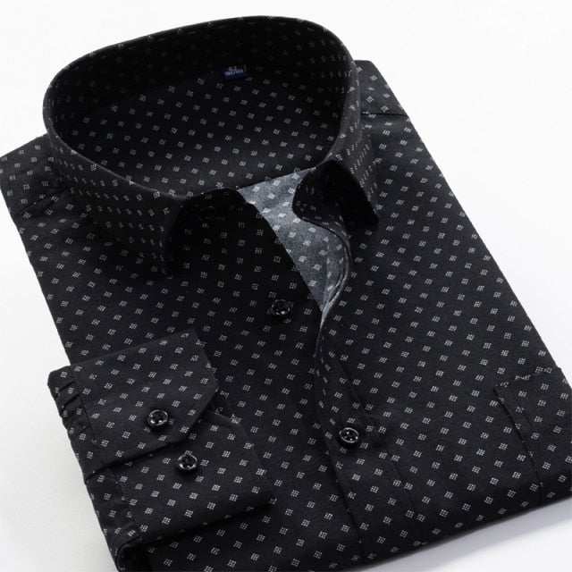 Large Size Flower Print Men's Shirts Fashion Casual Long Sleeve Shirts - Acapparelstore
