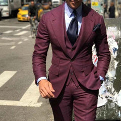 Men's Classy Wedding Tuxedos Suits Slim Fit Bridegroom Business Suits - Acapparelstore