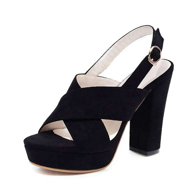 Women's Summer Shoes Thick High Heels Ladies Party shoes - Acapparelstore
