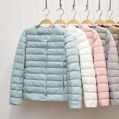 Women's Down Winter Coat Ultralight Collarless Duck Down Jacket - Acapparelstore