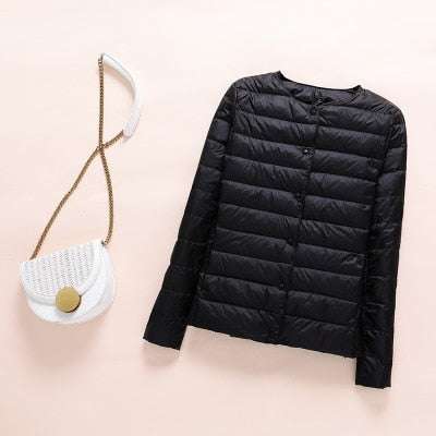 Women's Down Winter Coat Ultralight Collarless Duck Down Jacket - Acapparelstore