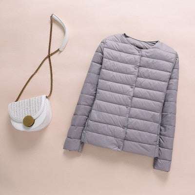 Women's Down Winter Coat Ultralight Collarless Duck Down Jacket - Acapparelstore