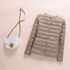 Women's Down Winter Coat Ultralight Collarless Duck Down Jacket - Acapparelstore