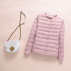 Women's Down Winter Coat Ultralight Collarless Duck Down Jacket - Acapparelstore
