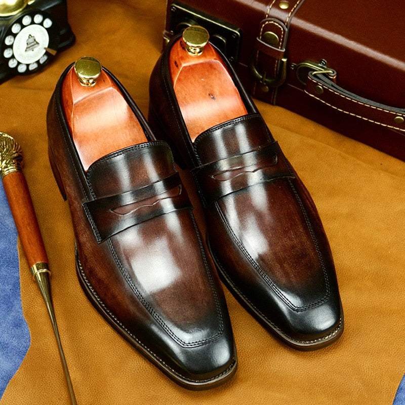 Italian Shoes Wingtip Genuine Leather Oxford Shoes Pointed ShoesMen&