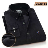 100% Corduroy Cotton Shirt Casual Long Sleeve Business Dress ShirtsMen&