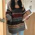 Warm Winter Sweater Knit Jumpers Loose Striped SweaterWomen&