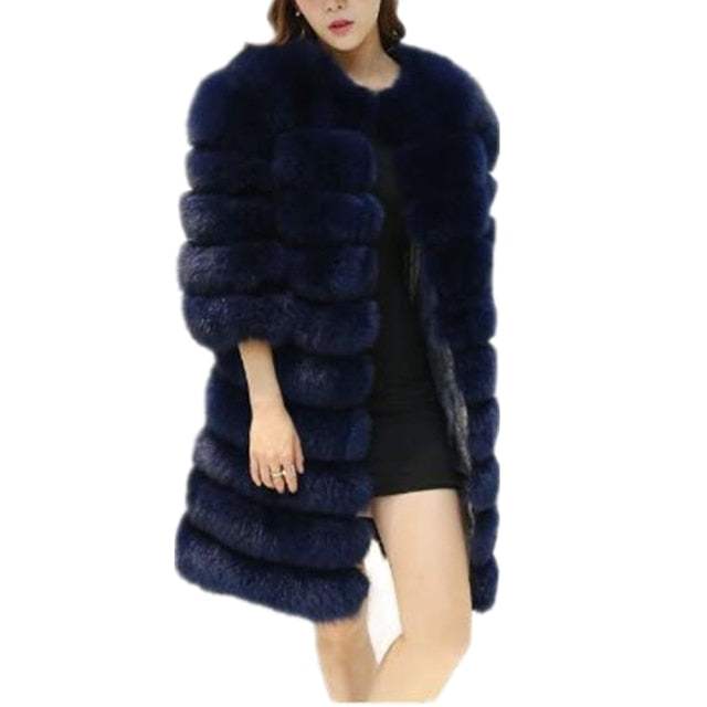 Luxury Super Long Women's Faux Fur Coat Thick Winter Outwear - Acapparelstore