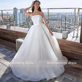 High-Quality Detachable Bridal Gowns Long Sleeves Appliques Lace Dress - Acapparelstore