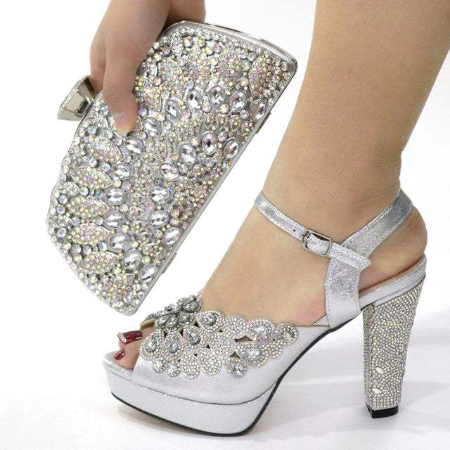 Elegant Italian Design Summer Shoes Rhinestone Party High Heel Sandals - Acapparelstore