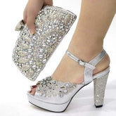 Elegant Italian Design Summer Shoes Rhinestone Party High Heel Sandals - Acapparelstore