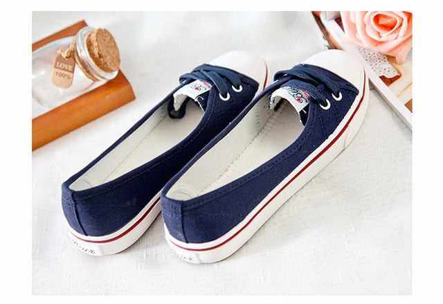 Spring summer light canvas shoes women slip-on Korean tide sneakers - Acapparelstore