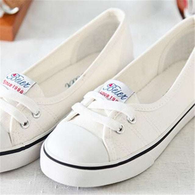 Spring summer light canvas shoes women slip-on Korean tide sneakers - Acapparelstore
