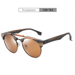 Men Women QianJing Retro Wood SunglassesMen Women QianJing Retro Wood Sunglasses