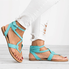 Women Plus Size 35-43 Gladiator Summer Female Beach Flat Sandals - Acapparelstore