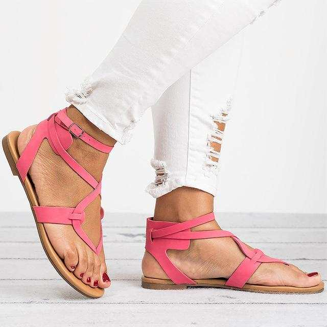 Women Plus Size 35-43 Gladiator Summer Female Beach Flat Sandals - Acapparelstore