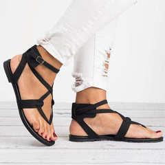 Women Plus Size 35-43 Gladiator Summer Female Beach Flat Sandals - Acapparelstore