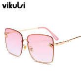 Women Brand Designer Bee Metal Frame Oversized Sunglasses UV400 - Acapparelstore