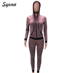 Women's 2 TWO PIECE SET Hoodies Jacket Zipper Jogger Trouser Tracksuit - Acapparelstore