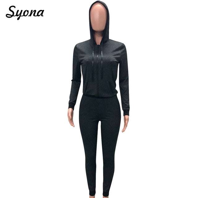 Women's 2 TWO PIECE SET Hoodies Jacket Zipper Jogger Trouser Tracksuit - Acapparelstore