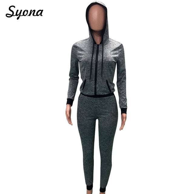 Women's 2 TWO PIECE SET Hoodies Jacket Zipper Jogger Trouser Tracksuit - Acapparelstore